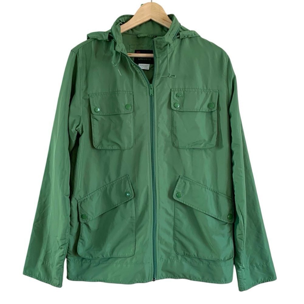 LACOSTE Zip Up Hooded Windbreaker Jacket